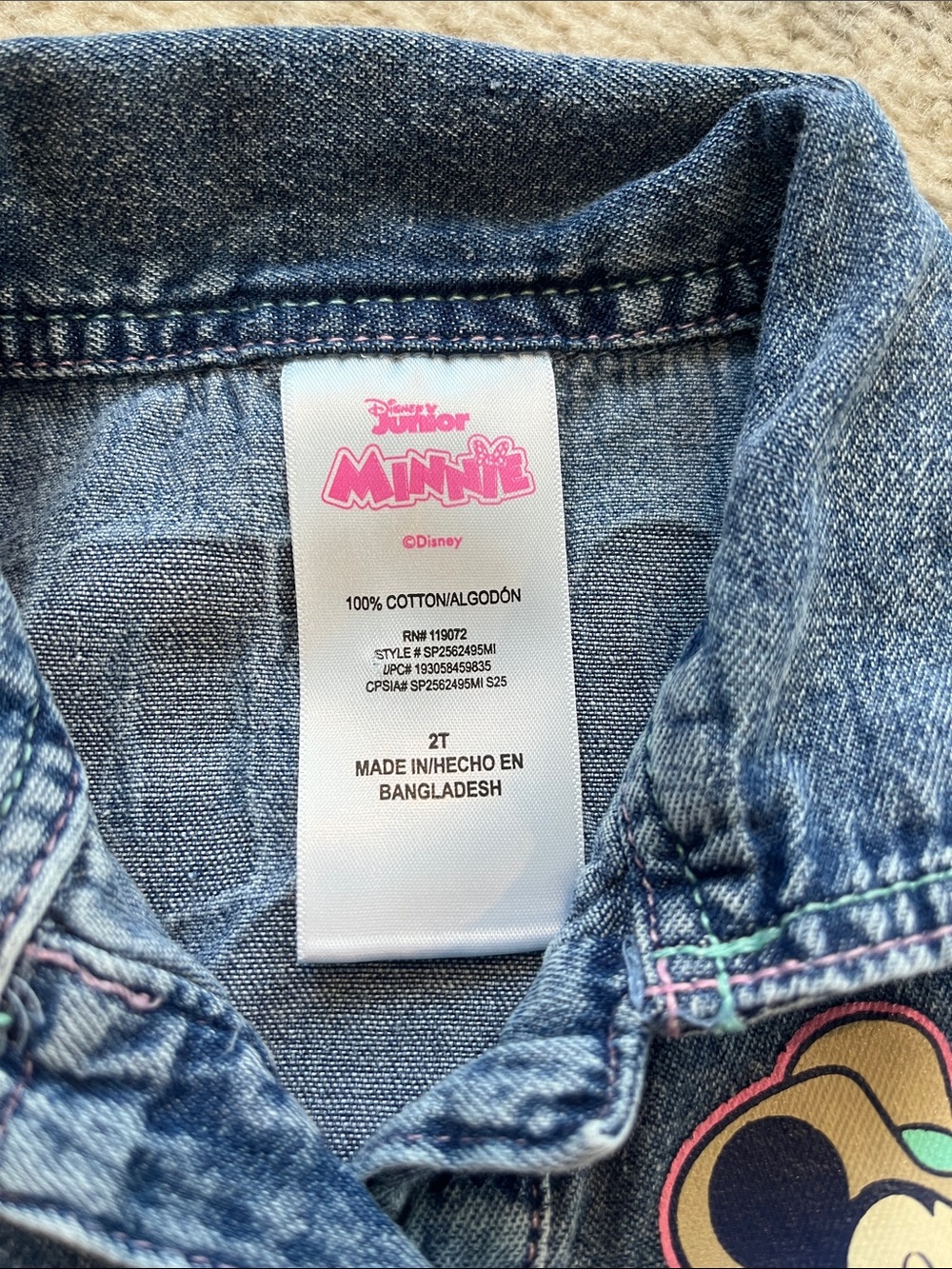 Disney Denim Minnie Short Jumpsuit - Blue - Picture 2 of 4